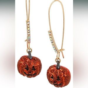 Betsey Johnson Pumpkin Dangle Earrings